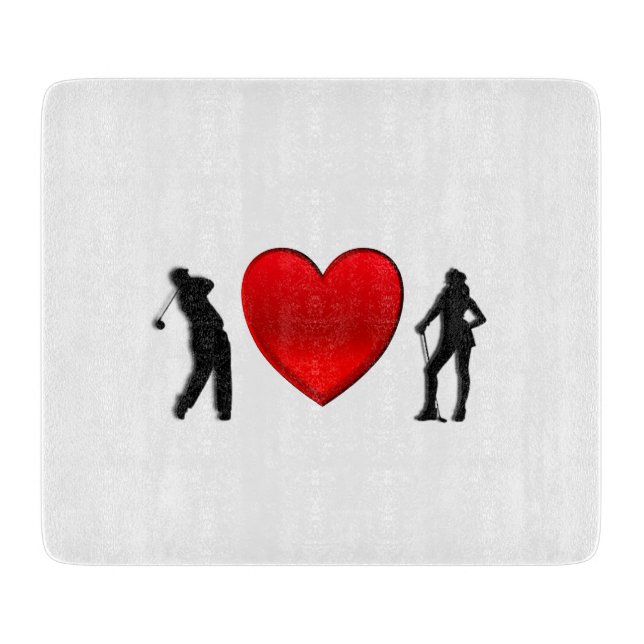 I Heart Golf Schneidebrett (Vorderseite)