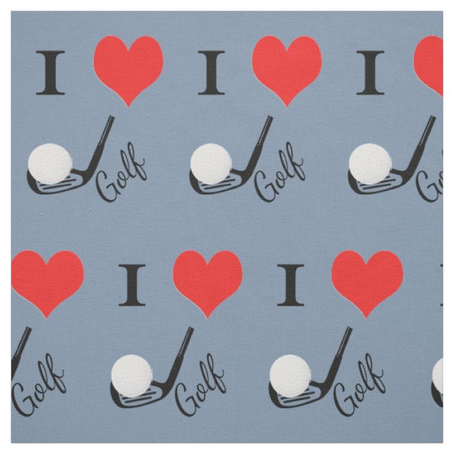 I heart golf - Text in verblasster Farbe Stoff (Muster)