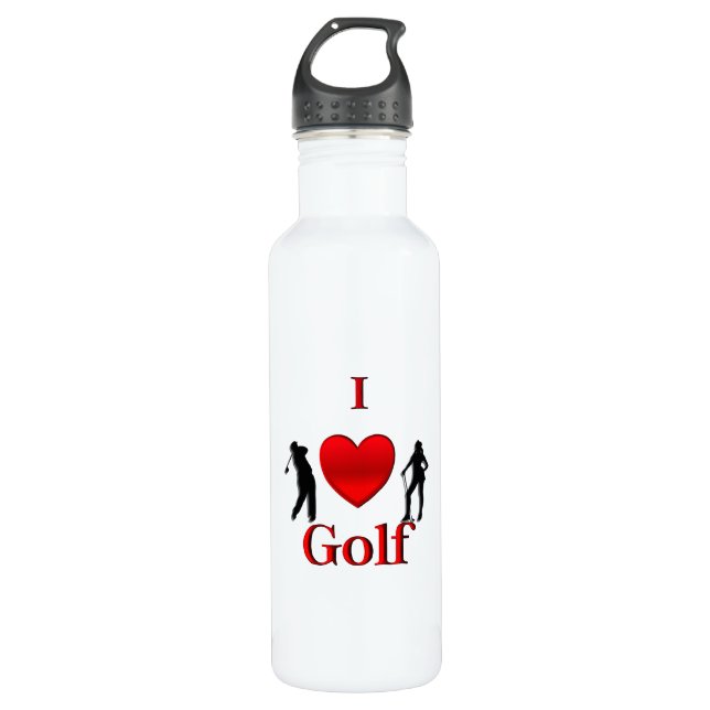 I Heart Golf Trinkflasche (Vorderseite)