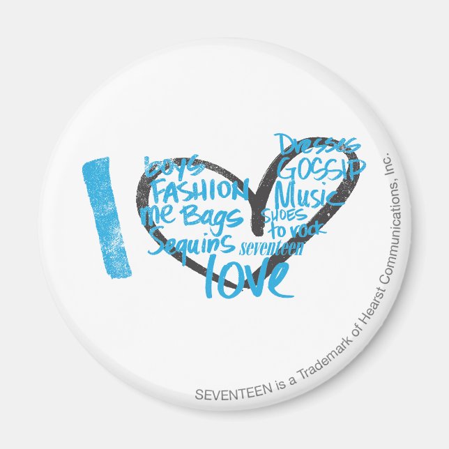 I Heart Graffiti Aqua Magnet (Vorne)