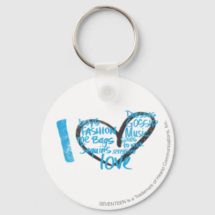 I Heart Graffiti Aqua Schlüsselanhänger