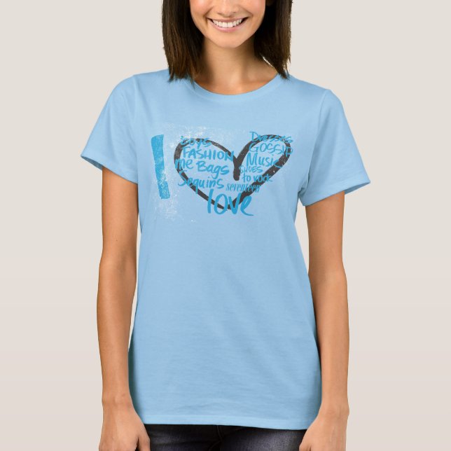 I Heart Graffiti Aqua T-Shirt (Vorderseite)