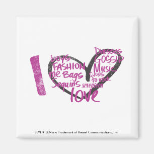 I Heart Graffiti Lila Magnet