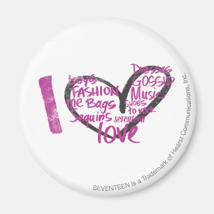 I Heart Graffiti Lila Magnet