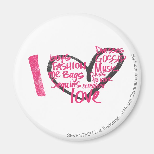 I Heart Graffiti Magenta Magnet (Vorne)