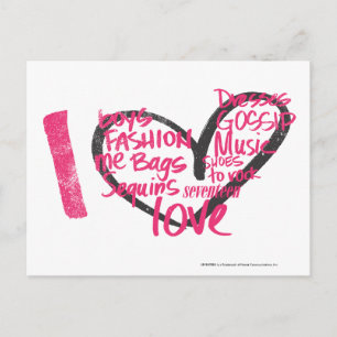 I Heart Graffiti Magenta Postkarte