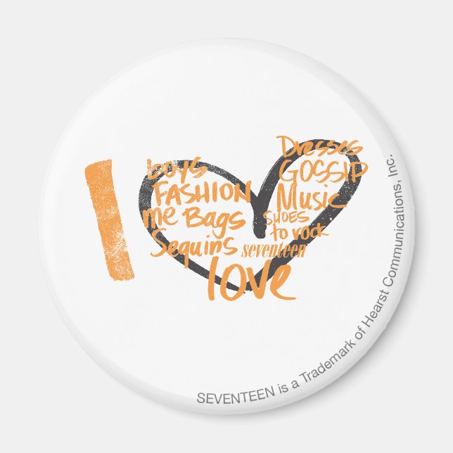 I Heart Graffiti Orange Magnet (Vorne)