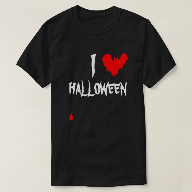 I Heart Halloween Funny einzigartig anpassbar T-Shirt (Design vorne)
