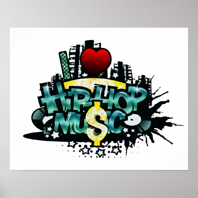 I Heart Hip Hop Music Poster (Vorne)