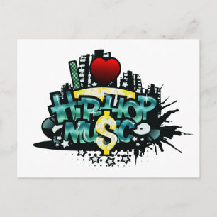 I Heart Hip Hop Music Postkarte