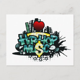 I Heart Hip Hop Music Postkarte