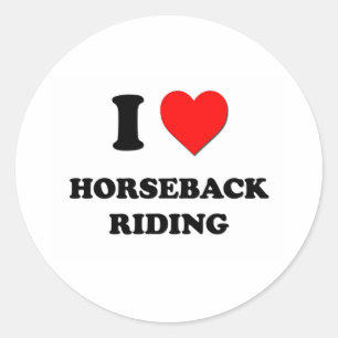 I Heart Horseback Riding Runder Aufkleber
