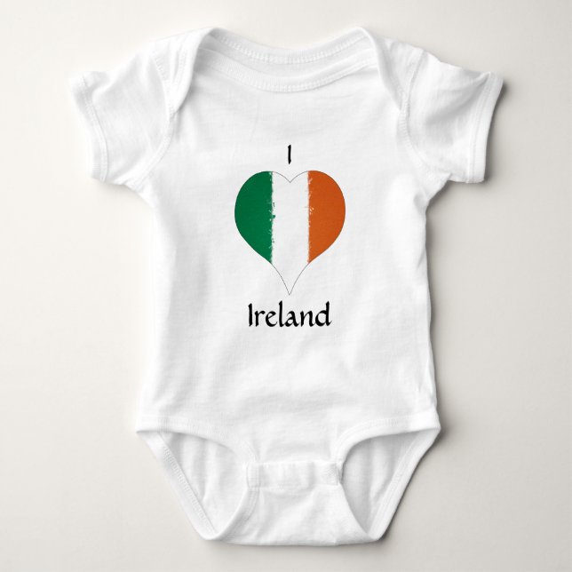 I heart Ireland Irish Tricolor Flag Baby Strampler (Vorderseite)