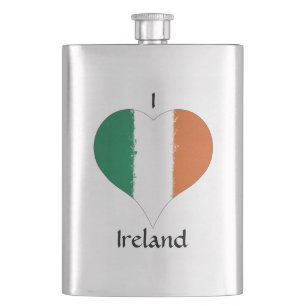 I Heart Ireland Irish Tricolor Flag Flachmann
