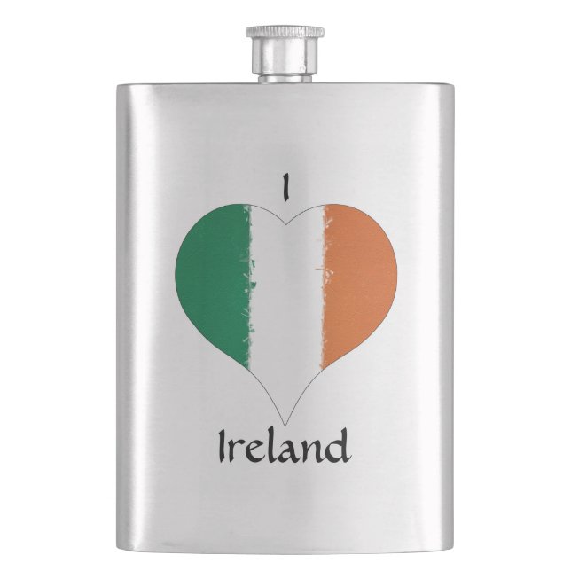 I Heart Ireland Irish Tricolor Flag Flachmann (Vorderseite)