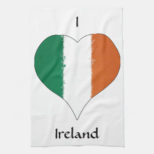 I Heart Ireland Irish Tricolor Flag Geschirrtuch