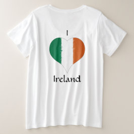 I Heart Ireland Irish Tricolor Flag Große Größe T-Shirt