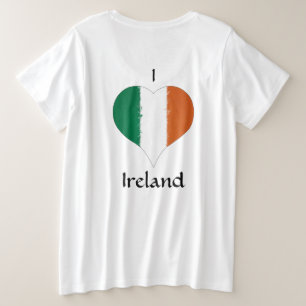 I Heart Ireland Irish Tricolor Flag Große Größe T-Shirt