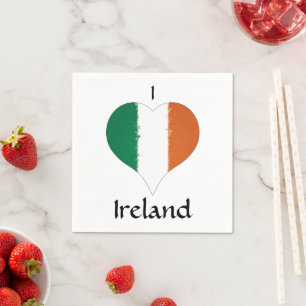 I Heart Ireland Irish Tricolor Flag Serviette