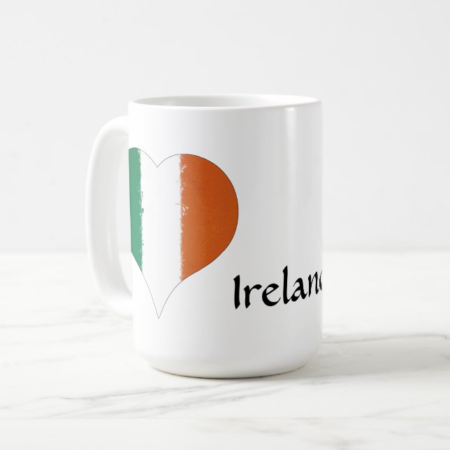 I Heart Ireland Irish Tricolor Flag Tricolor Kaffeetasse (Vorderseite Links)