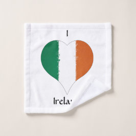 I Heart Ireland Irish Tricolor Flag Waschlappen
