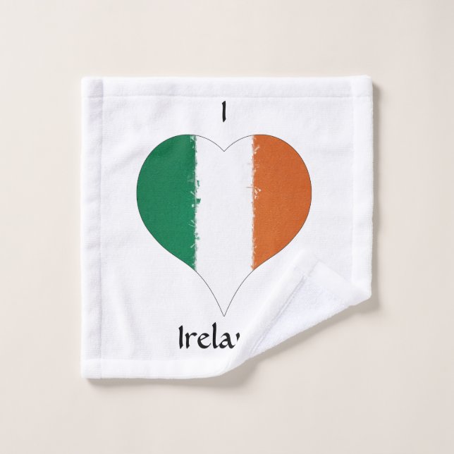 I Heart Ireland Irish Tricolor Flag Waschlappen (Waschlappen)