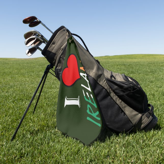 I Heart Ireland Overlay Gtcent Golfhandtuch (Gras)