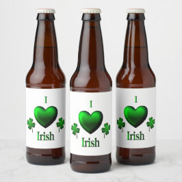 I Heart Irish Bierflaschenetikett