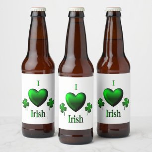I Heart Irish Bierflaschenetikett