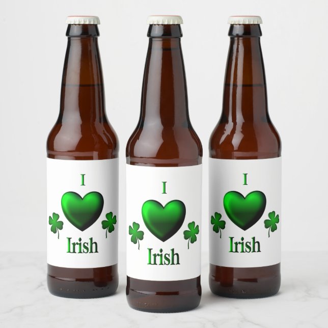 I Heart Irish Bierflaschenetikett (Flaschen)