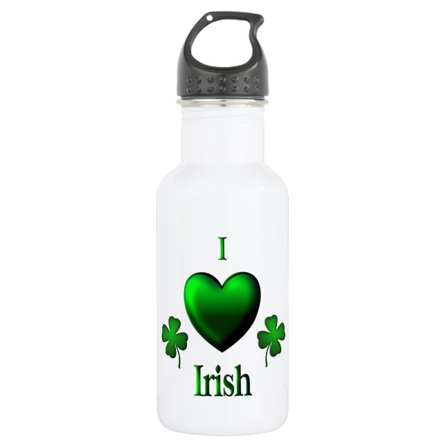 I Heart Irish Edelstahlflasche (Vorderseite)