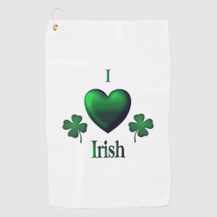 I Heart Irish Golfhandtuch