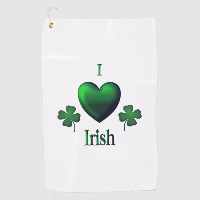 I Heart Irish Golfhandtuch (Vorderseite)