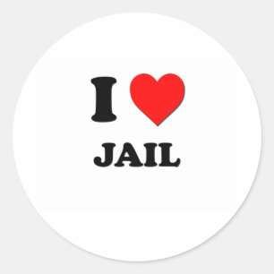 I Heart Jail Runder Aufkleber
