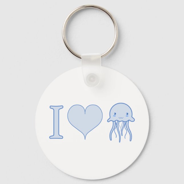 I Heart Jellyfish Schlüsselanhänger (Vorderseite)