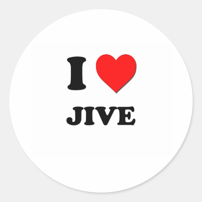 I Heart Jive Runder Aufkleber (Vorderseite)