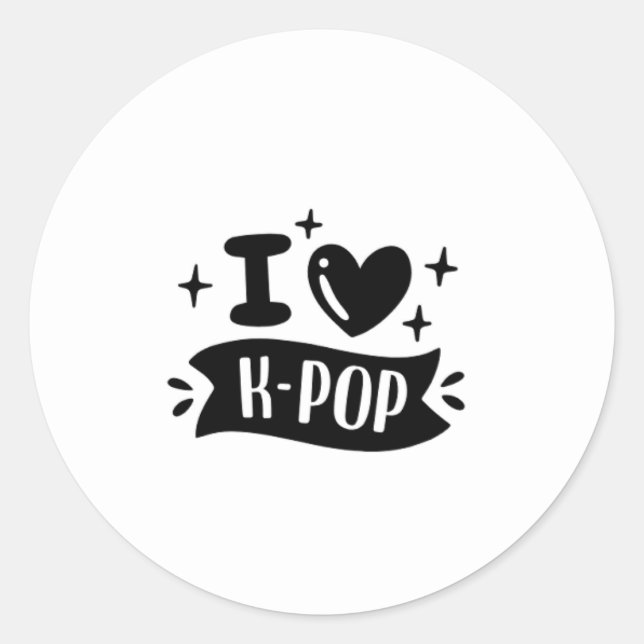 I Heart K-Pop Sticker (Vorderseite)