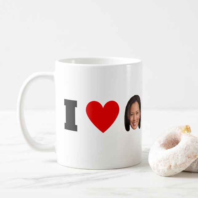 I Heart Kamala Harris Kaffeetasse (Mit Donut)