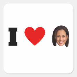 I Heart Kamala Harris Quadratischer Aufkleber