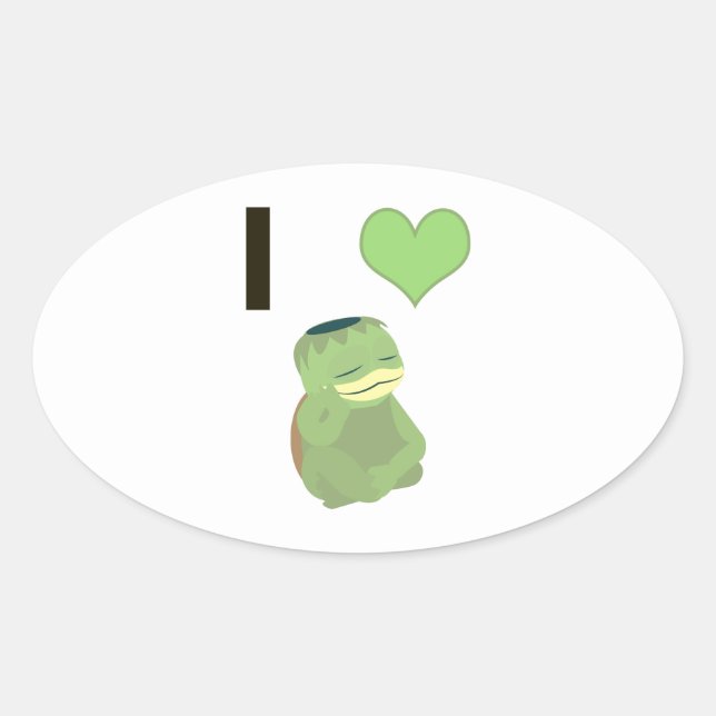 I Heart Kappa Ovaler Aufkleber (Vorderseite)
