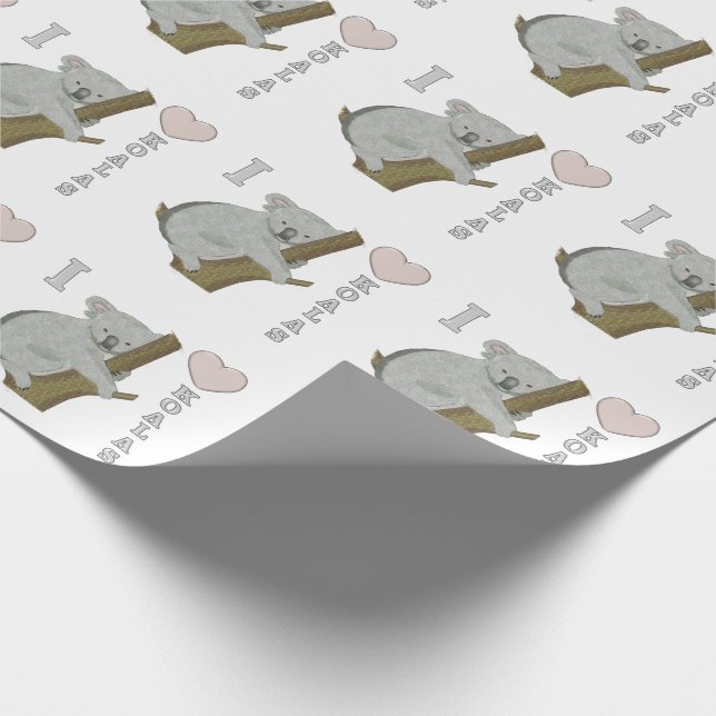 I Heart Koalas Geschenkpapier (Ecke)