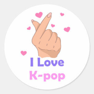 I Heart Kpop Runder Aufkleber