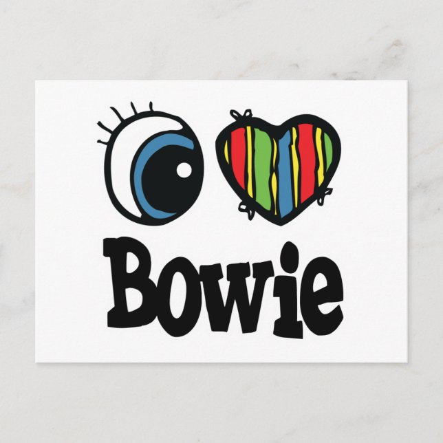 I Heart (Liebe) Bowie Postkarte (Vorderseite)