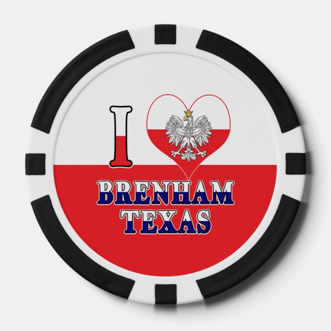I Heart Liebe Brenham Texas Pokerchips (Vorderseite)
