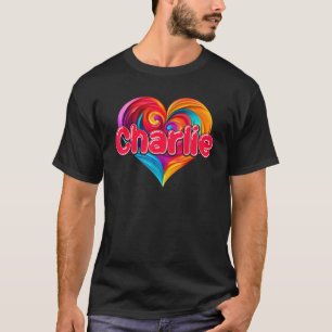 I Heart Liebe Charlie Vorname Colorful benannt T-Shirt