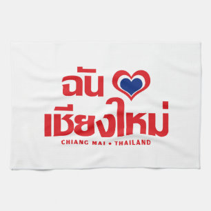 I Heart Liebe Chiang Mai Thailand Geschirrtuch