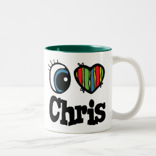 I Heart (Liebe) Chris Zweifarbige Tasse