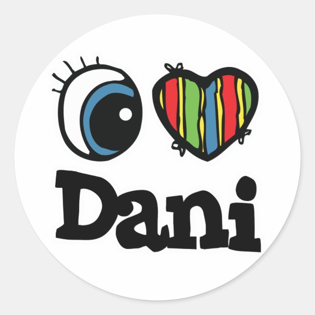 I Heart (Liebe) Dani Runder Aufkleber (Vorderseite)