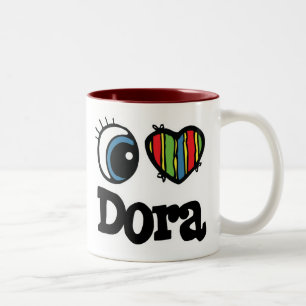 I Heart (Liebe) Dora Zweifarbige Tasse