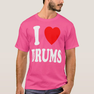 I Heart (Liebe) Drums Band Schlagzeug Snare Bass T T-Shirt